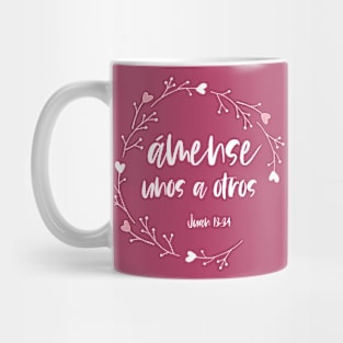 Bíblico Cristiano: Ámense unos a otros (texto blanco, español) Mug